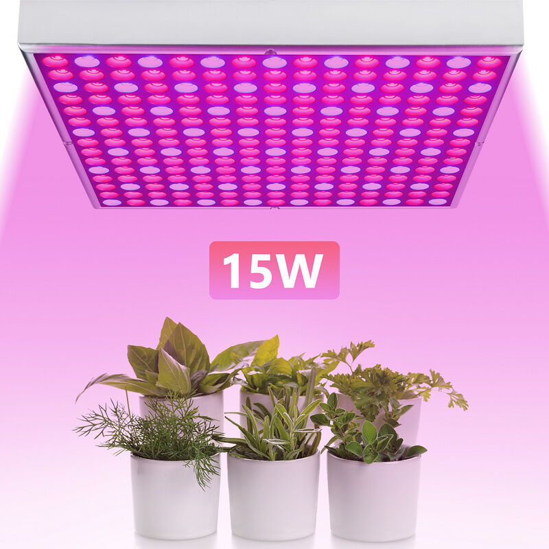 SWANEW 15w Lampe Horticole LED de Croissance Floraison LED Grow Light pour LED Culture Indoor Plante Hydroponique éclairage Germination - Argent