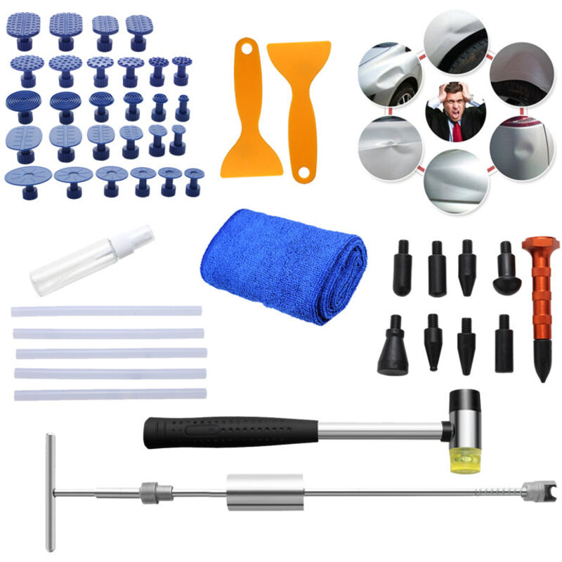 48X Kit De Débosselage Outil de réparation Sans Peinture Réparation Carrosserie Auto carrosserie et panneaux