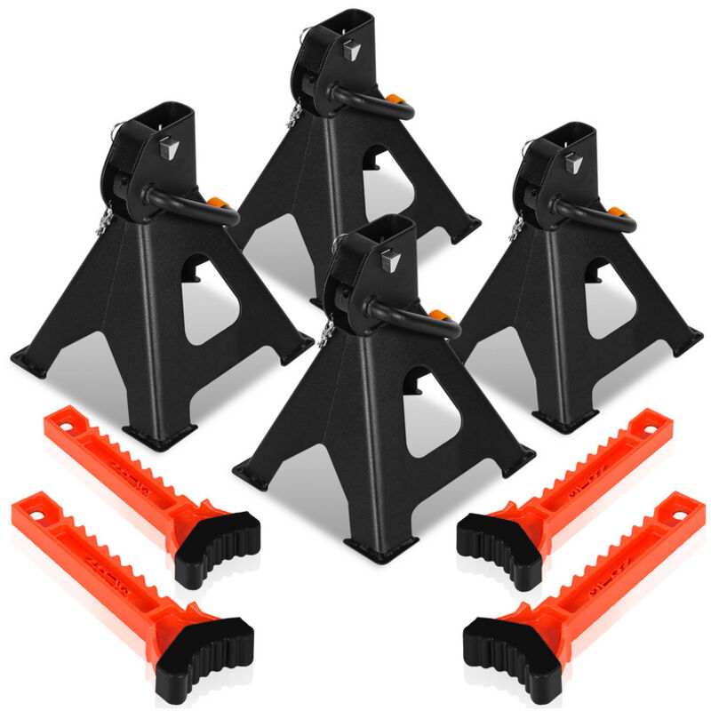 4x chandelles 3T pliantes réglables Crics pour voitures Béquilles Pour SUV/Van/Caravane - Einfeben