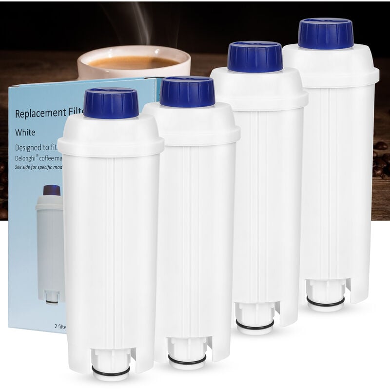 4x Filtre à eau pour Delonghi compatible pour DLSC002 EC800 ecam etam - Blanc - Einfeben