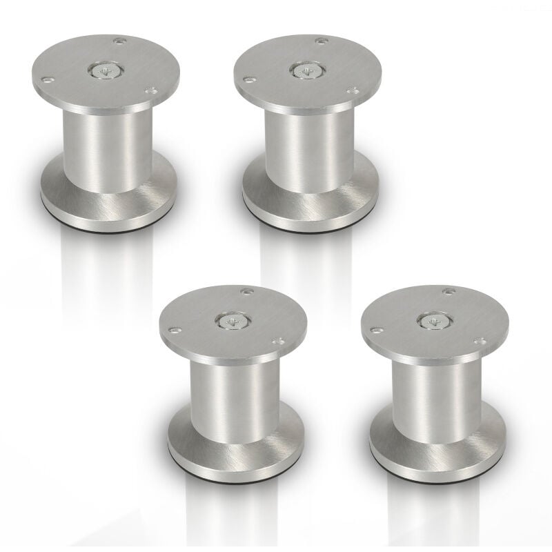 Einfeben - 4x pieds de meuble pieds de meuble pied en aluminium diamètre 40 mm hauteur 80mm noir réglable en hauteur