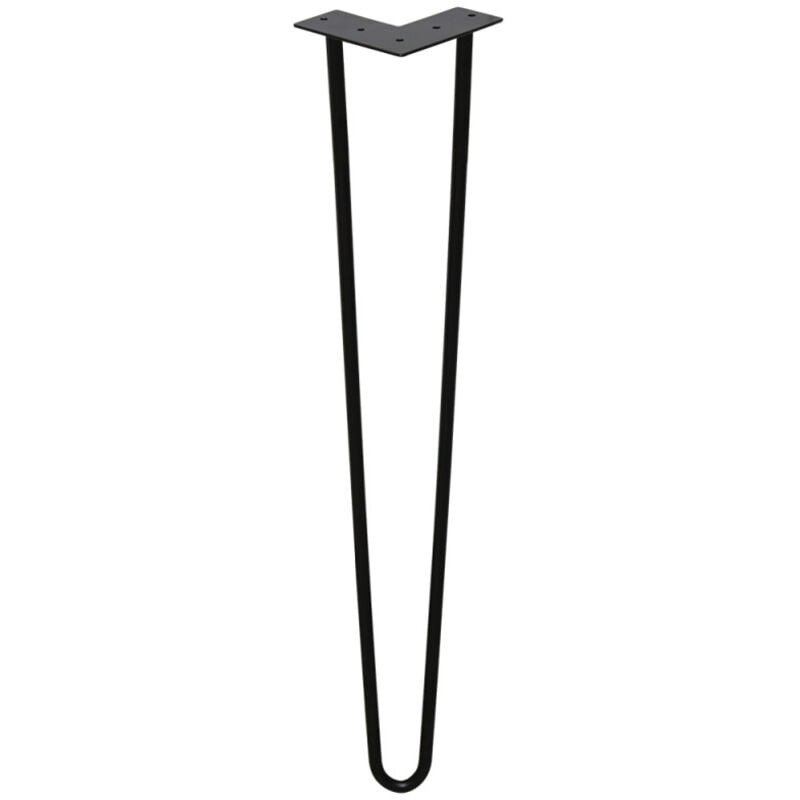 Pieds de table Support de table Set 4 pcs. Hairpin Legs épingle à cheveux Noir 2 table 45cm - Einfeben