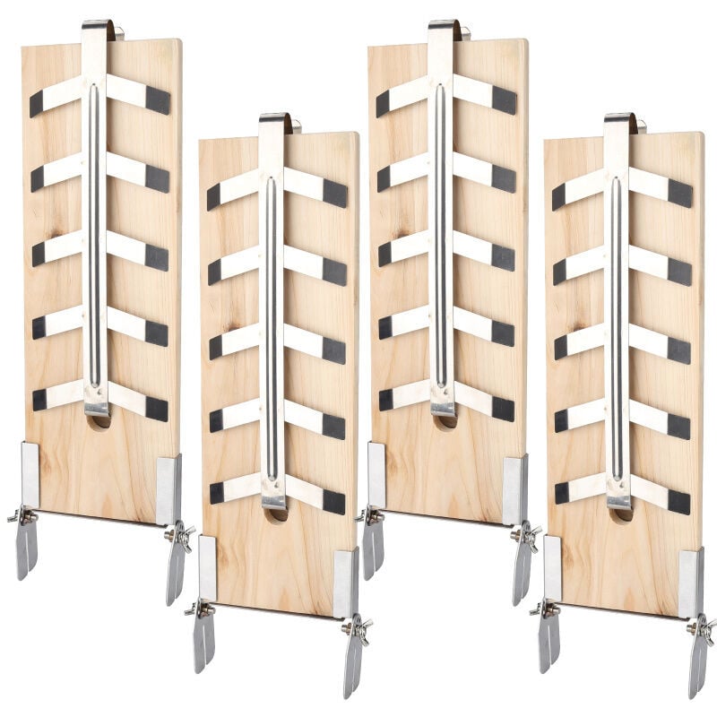 4X Planches à griller le saumon planche à fumer pour filet de saumon planche en bois de cèdre supports inclinables en acier inoxydable - Einfeben