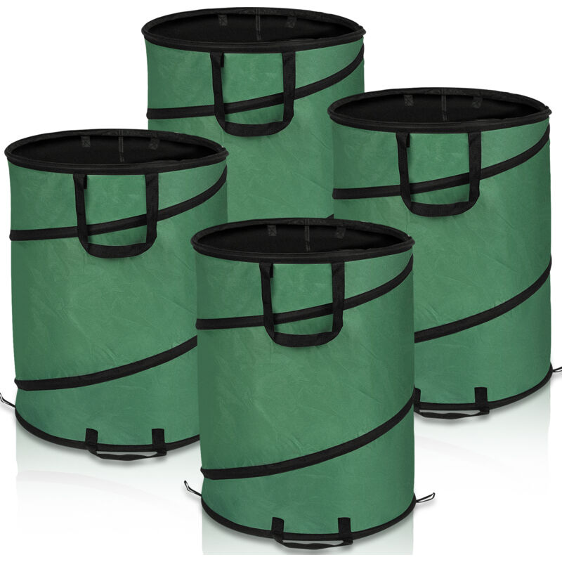 Einfeben - 4x Sacs de jardin 170L Pop Up Sac à déchets avec poignées Sac à feuilles Sac à gazon xxl Résistant à la déchirure et stable