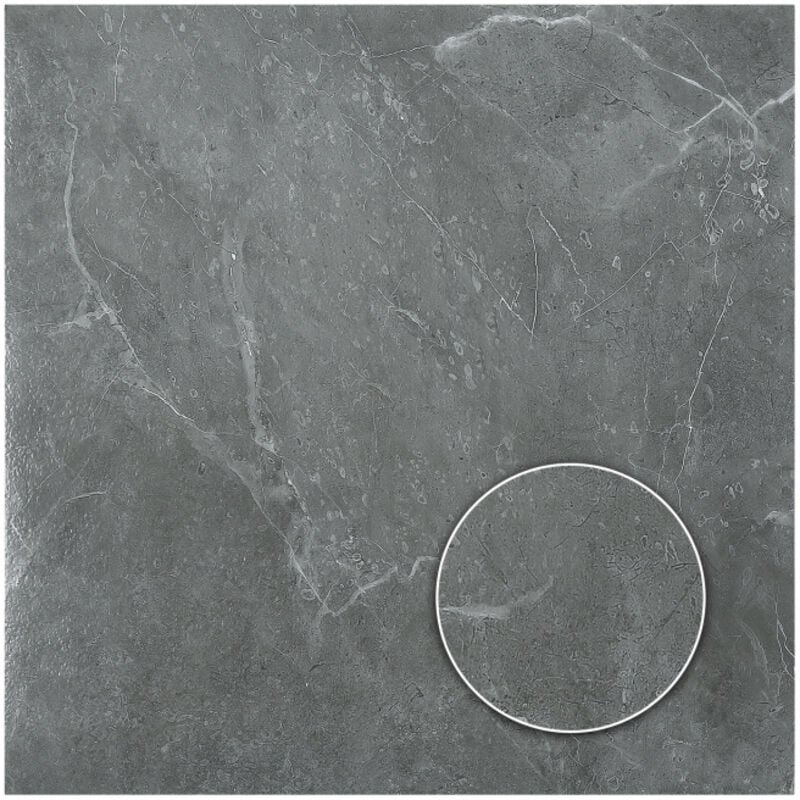 Einfeben - 5 Boites de 11 dalles auto-adhésives - 5 m² - Design 30cm30cm Slate,Marbre gris