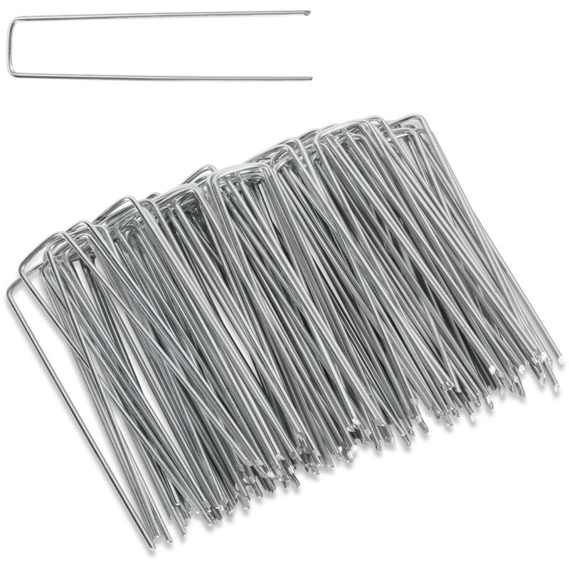 Einfeben - 50-1000pcs Piquets de Fixation en Acier Galvanisé, Ø2,8mm, pour Toile de Paillage, Treillis - 500x