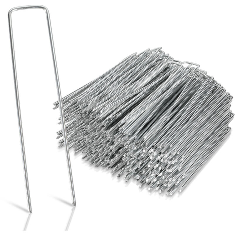 Einfeben - 50-1000pcs Piquets de Fixation en Acier Galvanisé, Ø2,8mm, pour Toile de Paillage, Treillis - 250x
