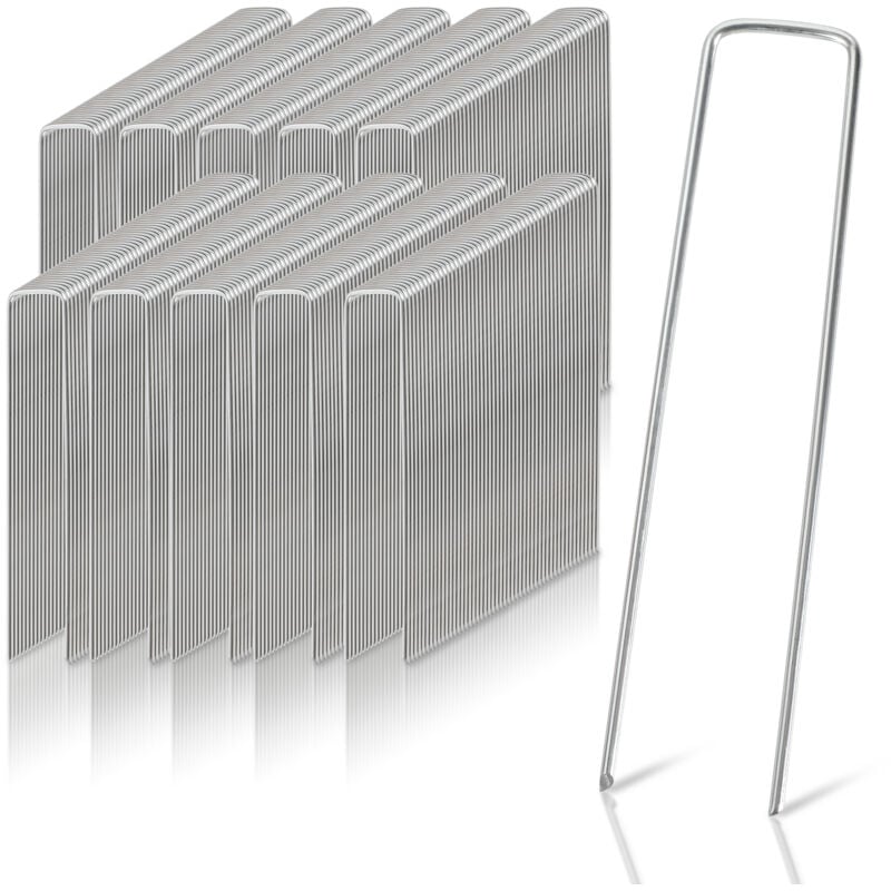 50-1000pcs Piquets de Fixation en Acier Galvanisé, Ø2,8mm, pour Toile de Paillage, Treillis - 1000x - Einfeben