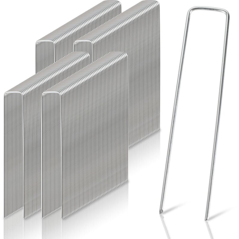Einfeben - 50-1000pcs Piquets de Fixation en Acier Galvanisé, Ø2,8mm, pour Toile de Paillage, Treillis - 200x