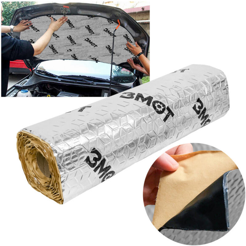 50x400cm tapis d'isolation voiture véhicule isolation compartiment moteur 2qm isolation porte de voiture 2m² - Einfeben