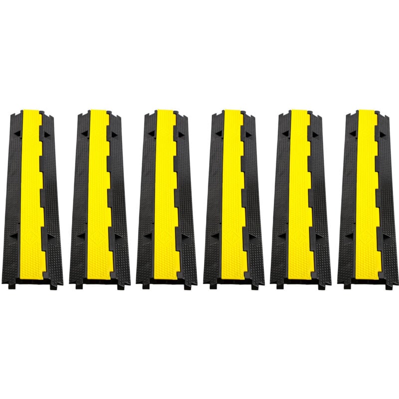 Einfeben - 6 pièces Rampe Protection Câble pont de câble rampe d'accès en caoutchouc 2 canaux canal de câble protection de câble
