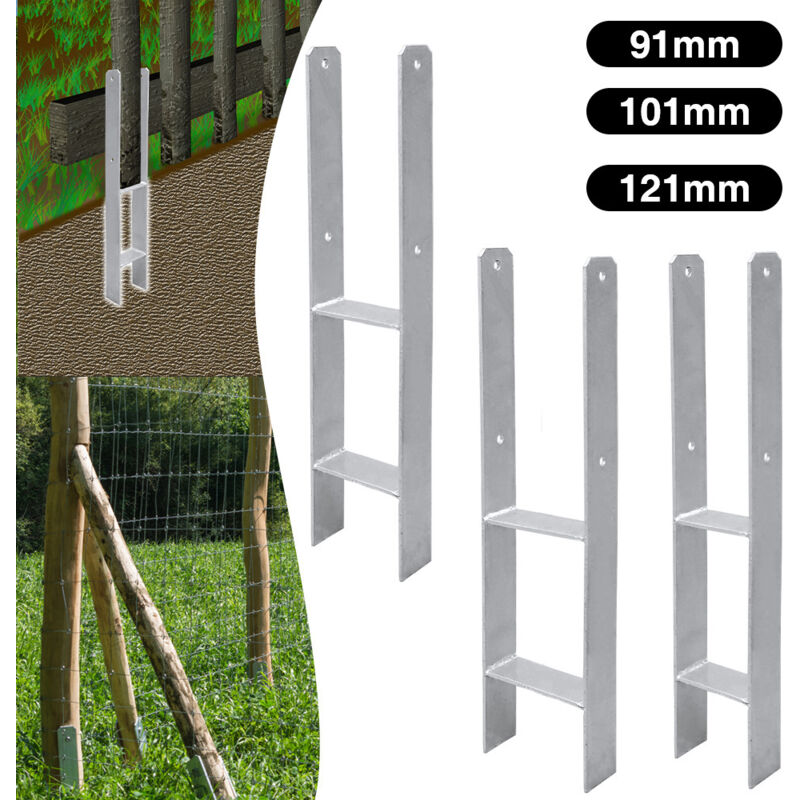 6x Ancres h Support de poteau Accessoires pour jeux de jardin 600MM galvanisé à chaud galvanisé à chaud Ancres de poteau 101MM - Einfeben