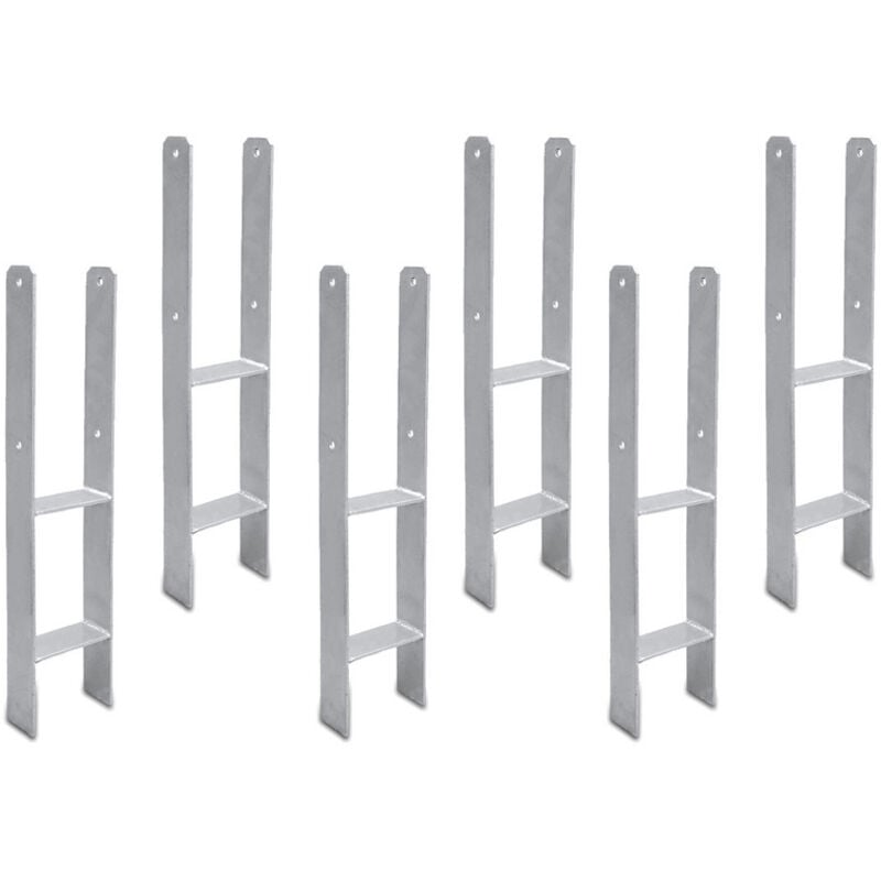 6x Ancrage de poteau Ancrage en h ancre pour abris de voiture,maisons sur pilotis durable H-ancre Ancrage de poteau encastré 91MM - Einfeben