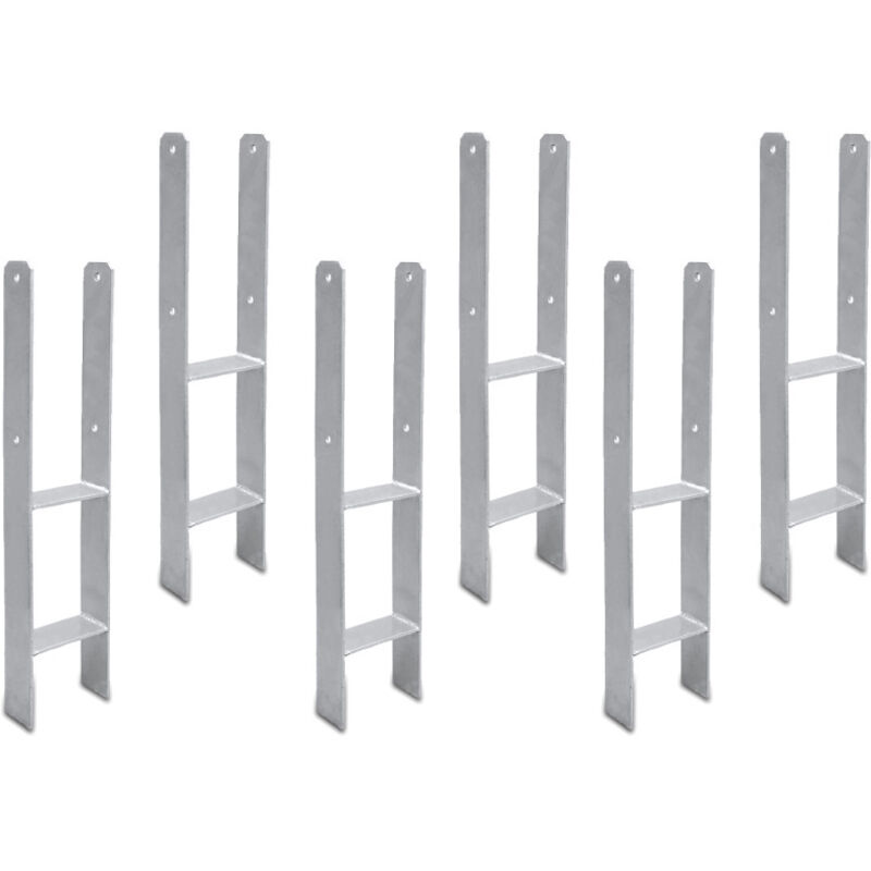 6x Ancrage de poteau Ancrage en h ancre pour abris de voiture,maisons sur pilotis durable H-ancre Ancrage de poteau encastré 101MM - Einfeben