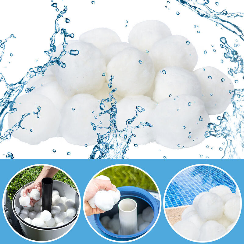 700g Filter Balls Boules filtrantes lavables pour piscine, piscine, pompe de filtration- Blanc - Einfeben