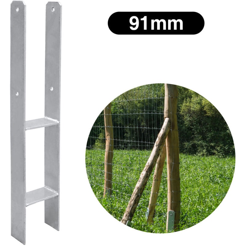 8x h Support de poteau H-ancre Ancre de poteau Pied de poteau Patte de poteau 91x600mm - Einfeben