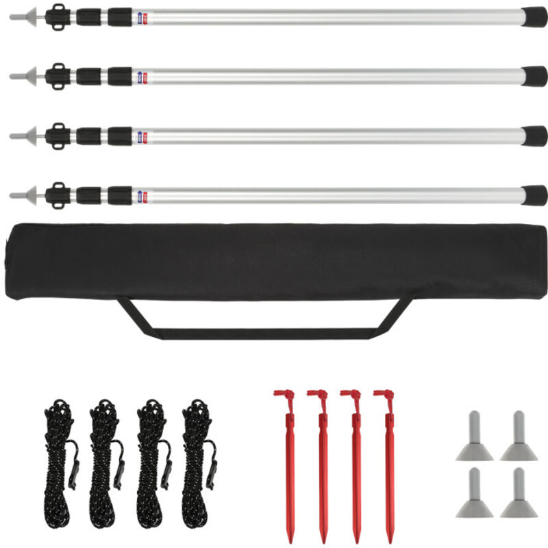 Accessoires pour kiosque, barnum, tonnelle et arch Poteau de tente Poteaux de tente alu, pour la randonnée, 88cm-234cm 4X - Einfeben