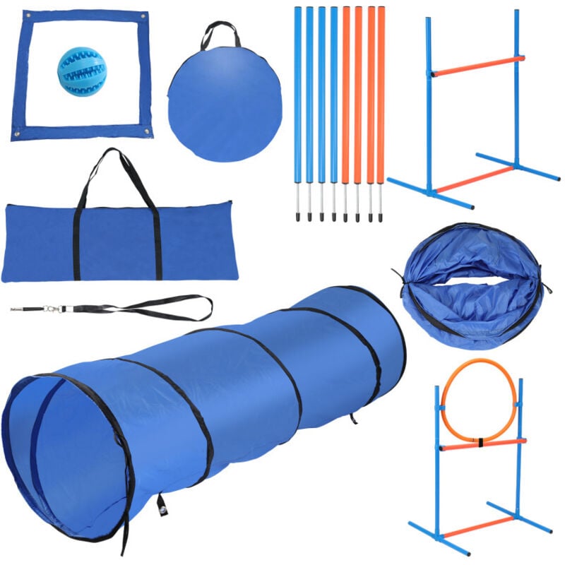 Einfeben - Agility sport pour chiens équipement complet obstacle, slalom, tunnel, zone repos + sac de transport