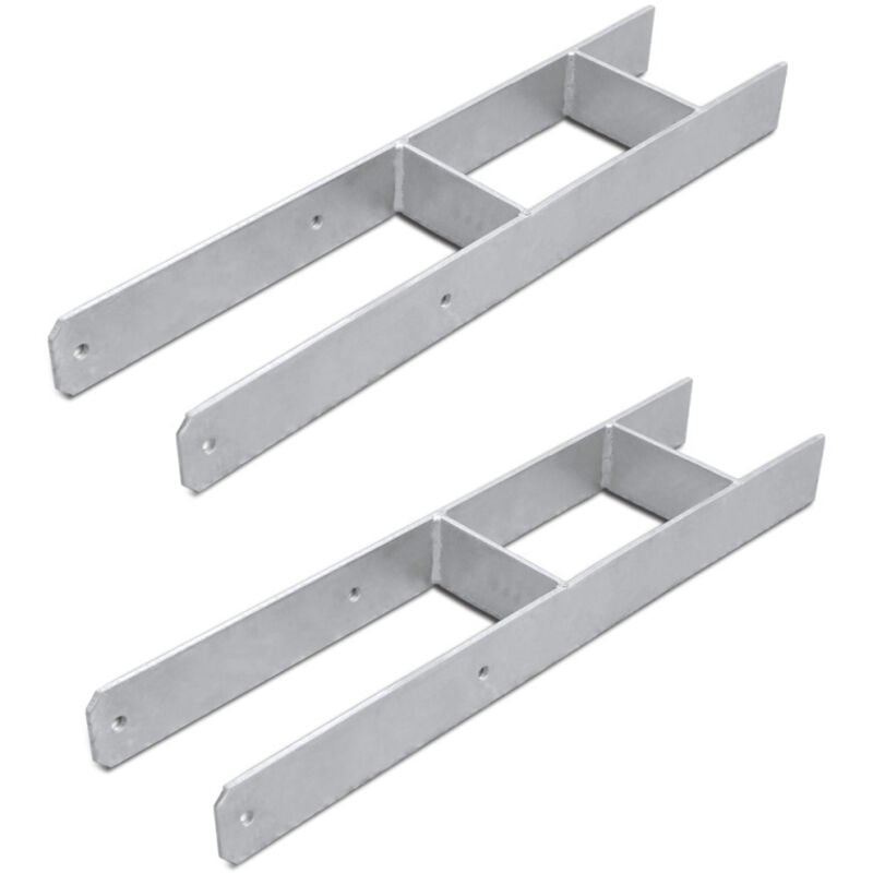 Einfeben - Ancrage de poteau Support de poteau en h Ancrage de poteau encastré pour abris de voiture, maisons sur pilotis 2x 81MM