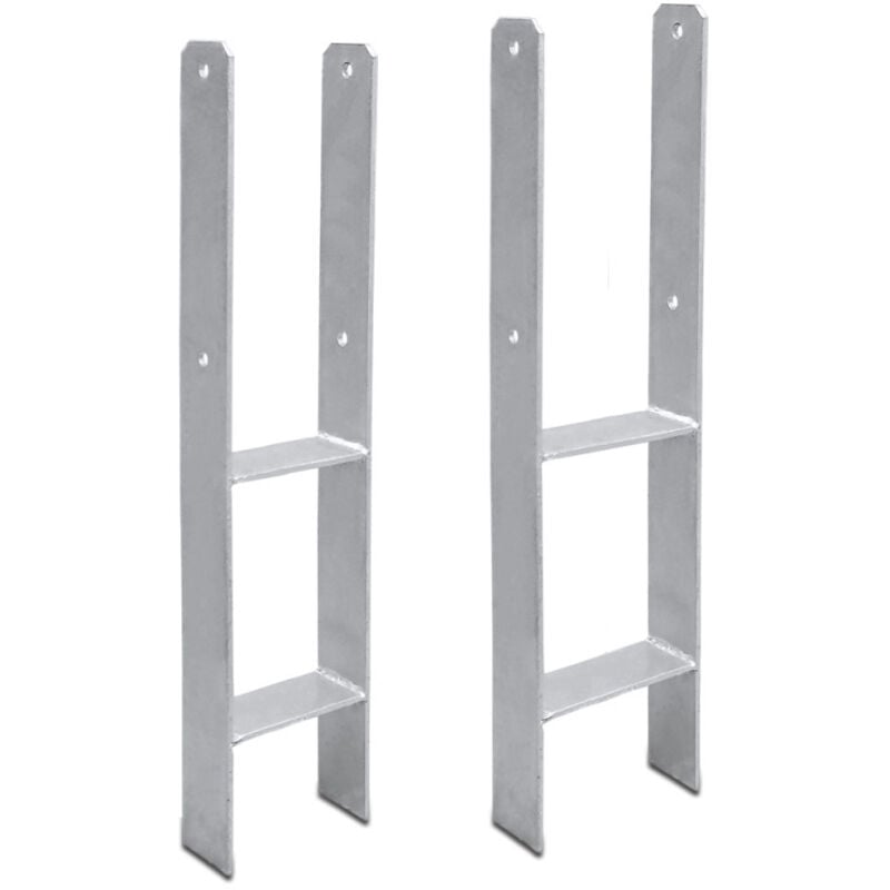 2x Ancrage de poteau Support de poteau en h épaisseur du matériau du poteau de clôture 4.75 mm Longue durée de vie 81MM - Einfeben