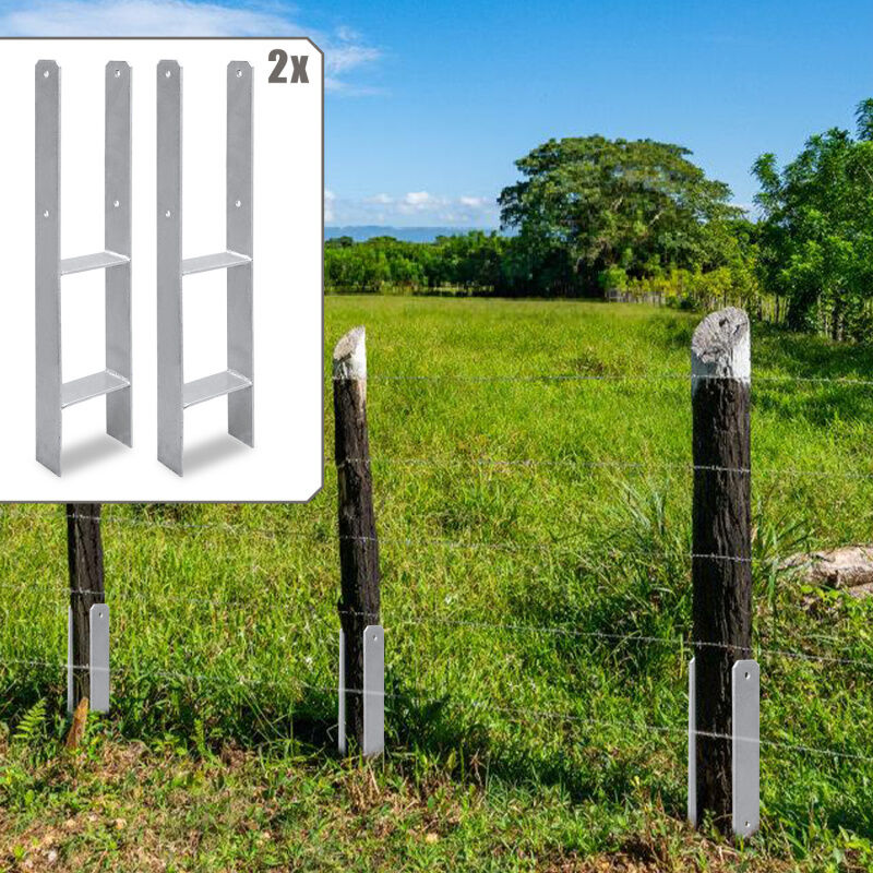 Ancre de poteau Douille de sol Support de poteau Support de poteau Ancre h 600mm Pied de poteau Support 101mm 2 pièces - Einfeben
