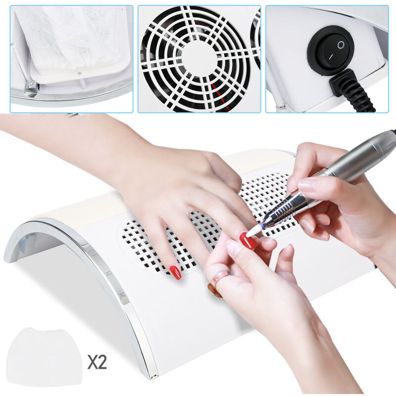 Einfeben - Aspirateur Ongle Poussière Nail 40W Filtre extractible Ventilateur Collecteur Manucure prise eu