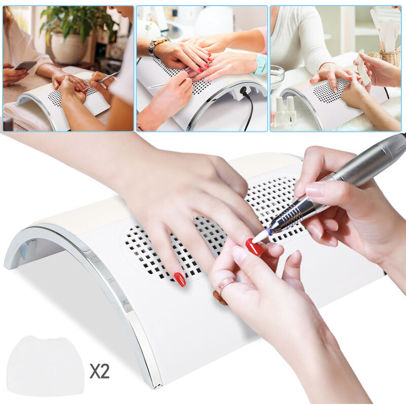 Einfeben - Aspirateur Ongles Manucure Professionnelle 40W Aspirateur Manucure et Nail Poussière Collectionneur 3 Fan