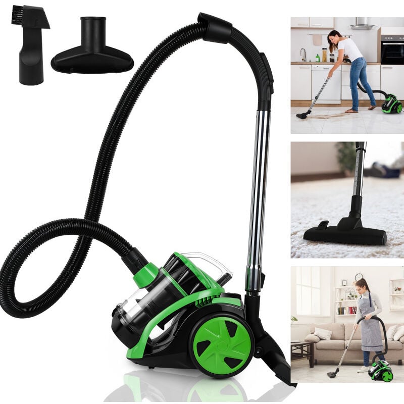 Einfeben - Aspirateur sans sac max. 900 watts Technologie multi-cyclonique Aspirateur traîneau avec accessoires-Vert