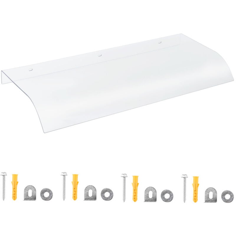Auvent de porte design voûté arrondi dim. 40 x 80 cm pet Transparent - Transparent - Einfeben