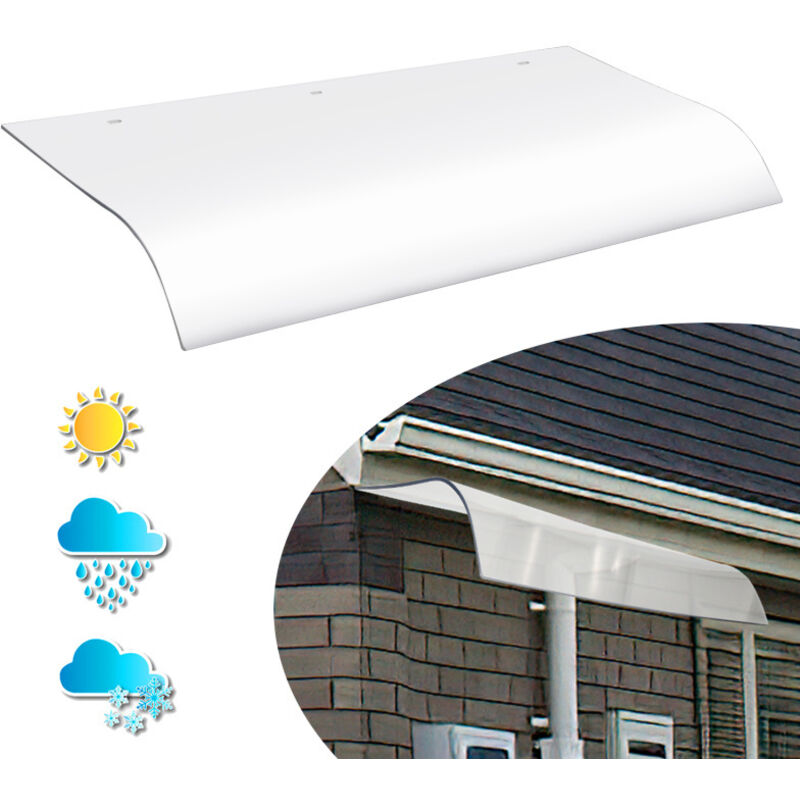 Auvent de porte 40 x 80 cm domestique Porte et fenêtre Couverture de pluie Eaves Canopy Support - Transparent - Transparent - Einfeben