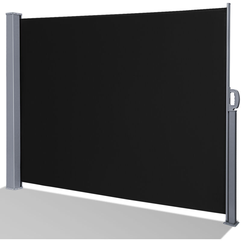 Auvent latéral Rétractable Paravent Extérieur Store latéral patio Protection de la Vie privée Extensible Résistant 140x300cm Noir - Einfeben