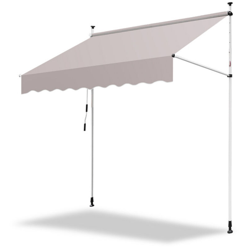 Swanew Auvent manuel terrasse Protection solaire UV-résistante Hydrofuge avec protection solaire Beige 2M
