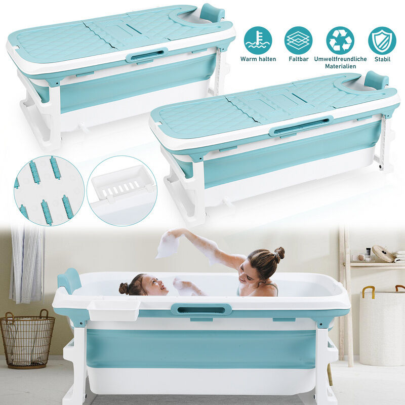 Einfeben - Baignoire pliable pour adulte Baignoire portable avec Couvercle amovible pour petite salle de bain xxl 149 x 60 x 50 cm