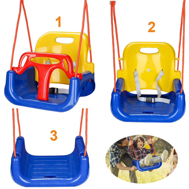 Einfeben - Balançoire Bébé 3 en 1 Balançoire pour enfants Banc de balançoire Balançoire bébé Intérieur et extérieur