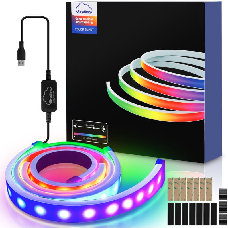 Einfeben - Bande led pour bureau de jeu Bande led rgbic pour écran pc 32 pouces Rétroéclairage pc Éclairage Led usb avec contrôle App