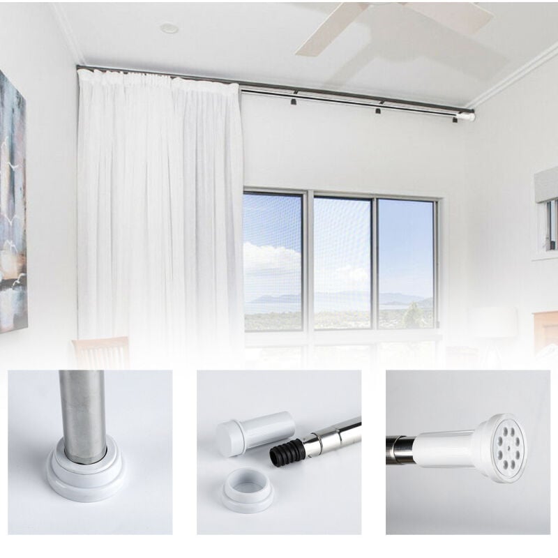 Einfeben - Barre à Tension de Douche Barre télescopique en acier inoxydable Barre de serrage Sans percer 110-200cm