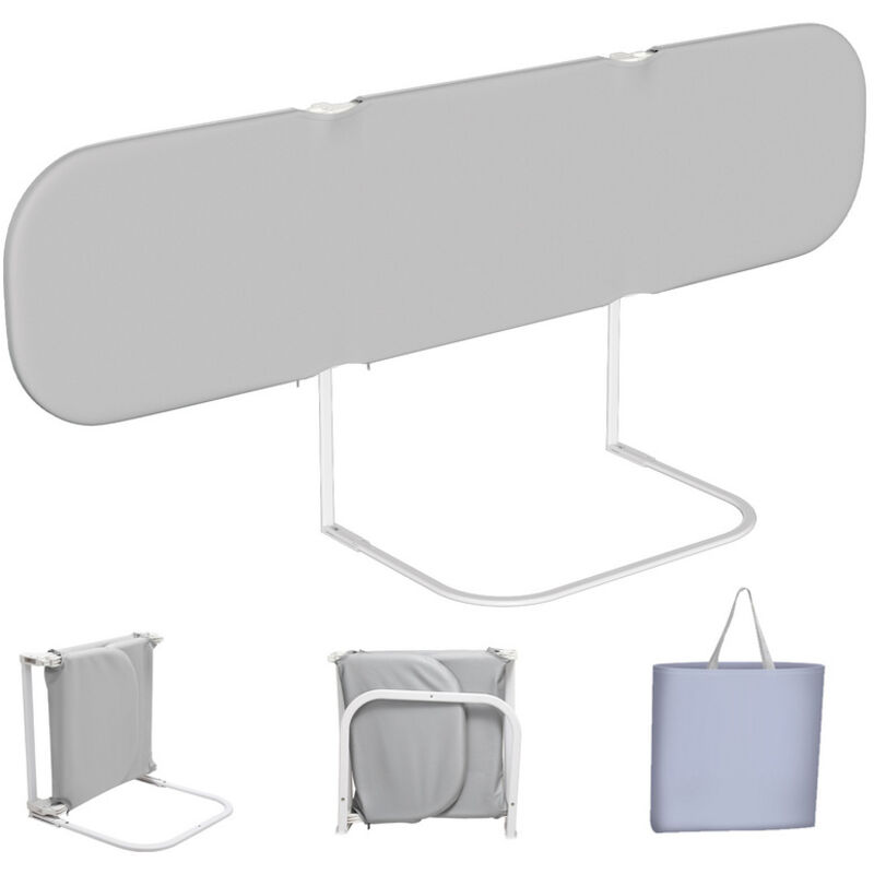 Einfeben - Barrière de Lit Bébé Pliable 180 x 45 cm avec Sangles de Sécurité, Barrière de Protection Bébé, (Gris)