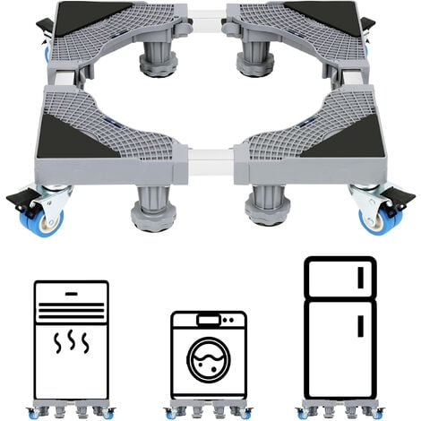 EINFEBEN Base de Machine à Laver Réfrigérateur Chariot Roller Support Roulant pour Sèche Linge lave Linge Congélateur Réglable 41-66cm 8 pieds + 4 roues