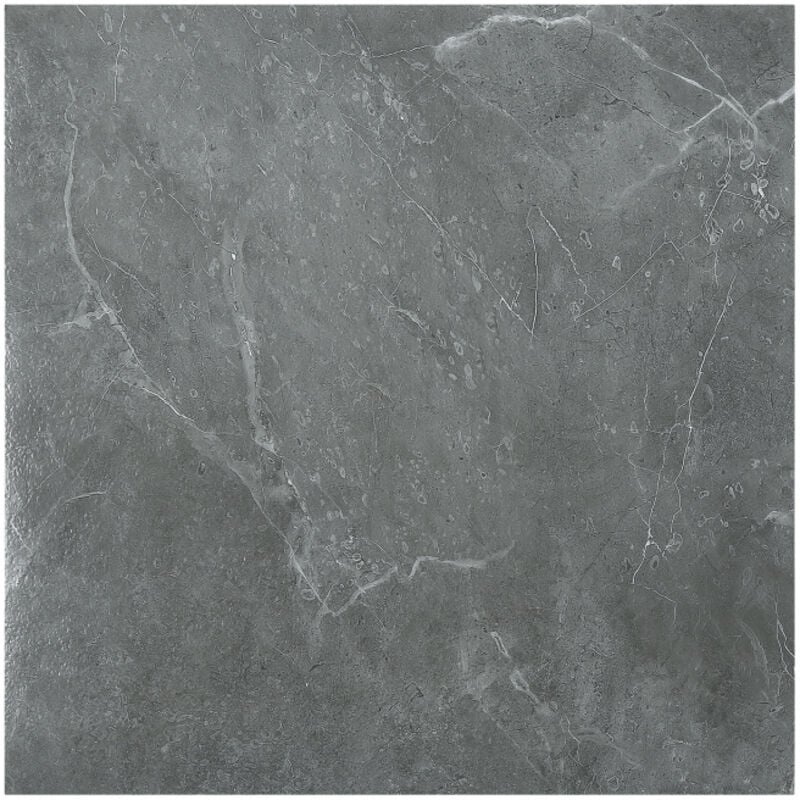 Einfeben - Boite de 11 dalles vinyles auto-adhésives imitation carrelage (1m²) ,Marbre gris