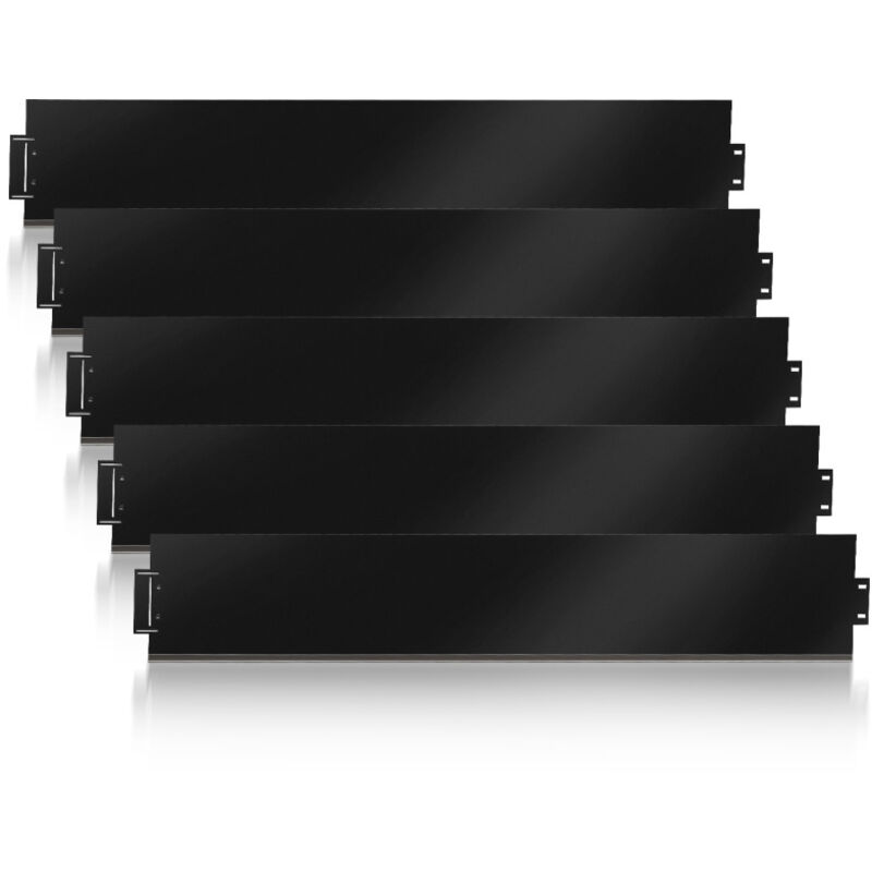 Bordure de jardin Bordure de pelouse Bordure de gazon Galvanisé Métal Bordure de chemin Bordure de parterre Noir 100x18cm 30m - Einfeben