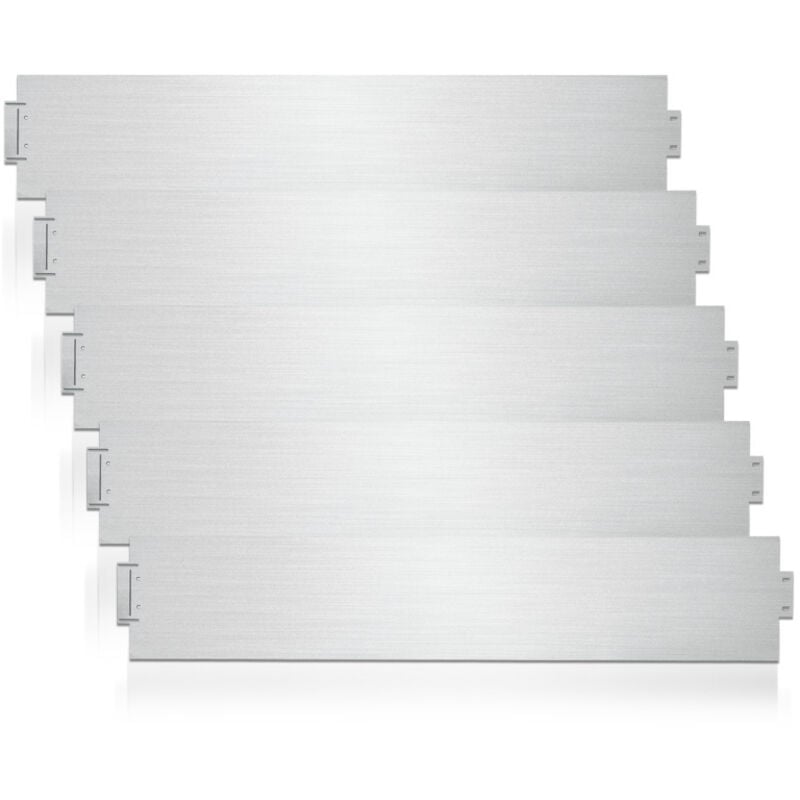 Einfeben - Bordure de jardin Bordure de pelouse Bordure de gazon Galvanisé Métal Bordure de chemin Bordure de parterre Argent 100x15cm 5m