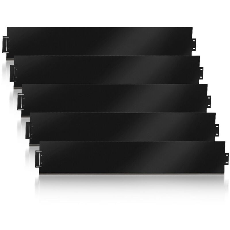 Bordure de jardin Bordure de pelouse Bordure de gazon Galvanisé Métal Bordure de chemin Bordure de parterre Noir 100x18cm 25m - Einfeben