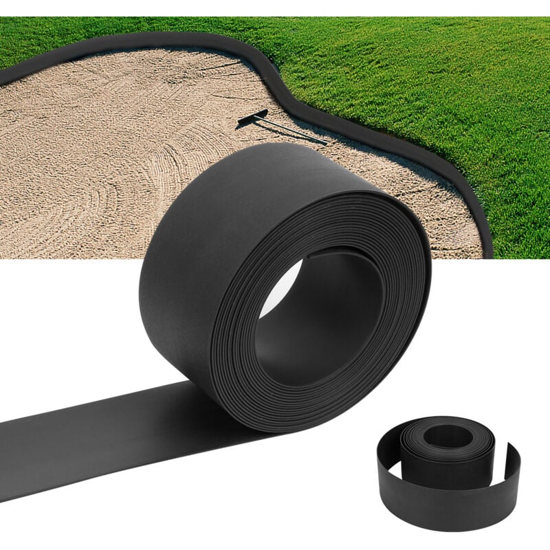 Einfeben - Bordure de jardin Bordure de pelouse flexible Bordure de lit en plastique dur Bordure de tonte Jardinage 10m10cm2mm Noir