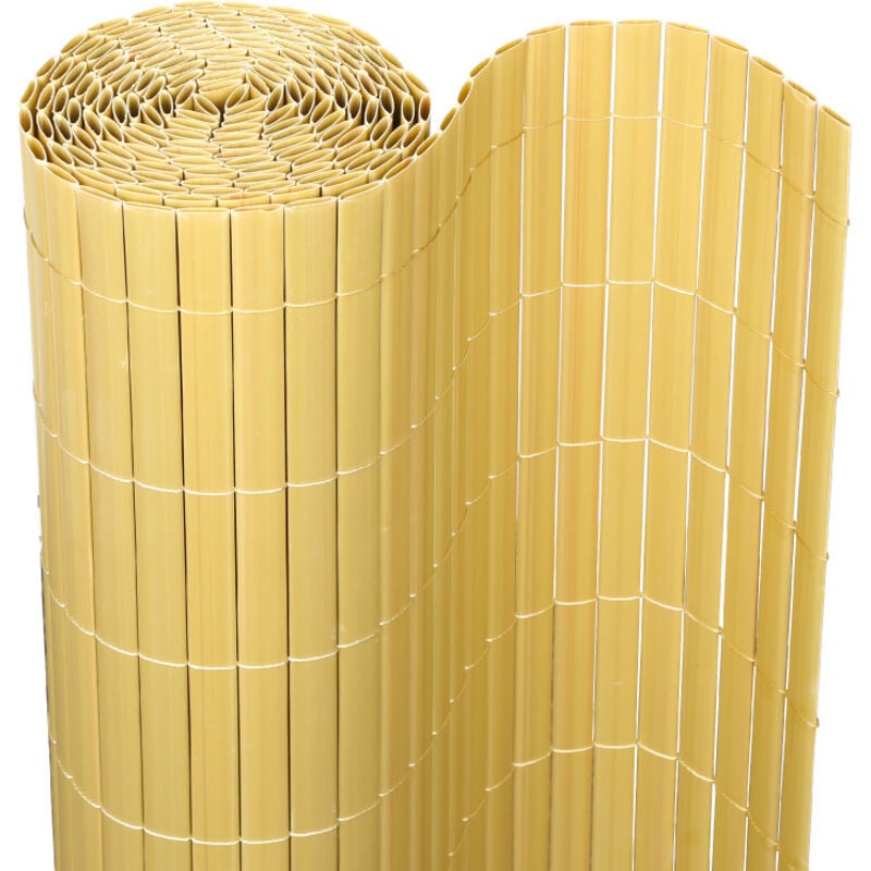 Brise-vue Canisse pvc pour jardin balcon terrasse, Bambou(90 x 500 cm) - Einfeben