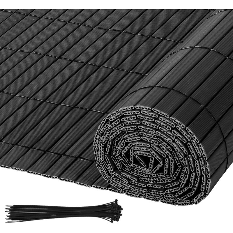 Einfeben - Brise-vue en pvc 180x500cm Clôture d'intimité Protection de Visibilité avec Attaches de Câble Résistant uv et aux intempéries - Anthracite