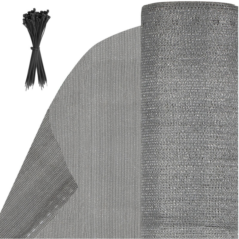 Brise vue renforcé 1.2 x 20 m Brise vue Pour Balcon hdpe barrière maille pare brise Gris - Einfeben