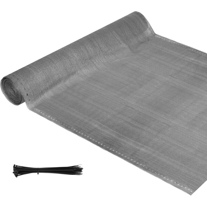 Brise vue renforcé 1.8 x 10 m Brise vue Pour Balcon hdpe barrière maille pare brise Gris - Einfeben