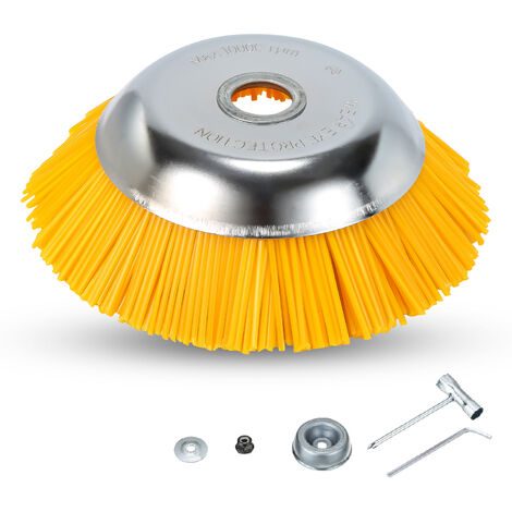 EINFEBEN Brosse Conique 25,4x200mm Pour Débroussailleuses Sens du moteur Nettoyage des Sols Trottoirs