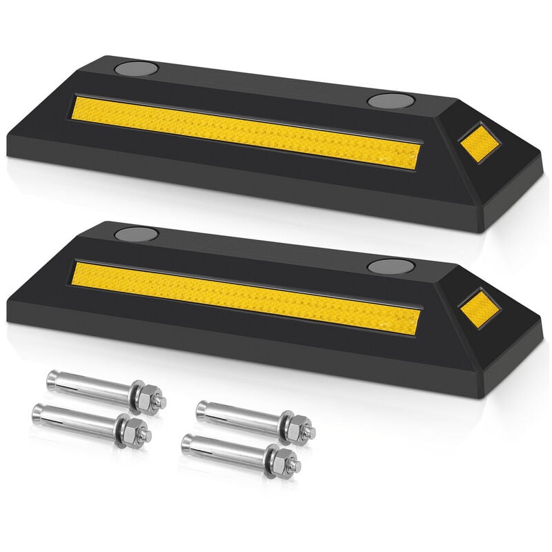 Einfeben - 2X Butée de parking Arrêt de roue Arrêt de stationnement Garage 54x15x10cm Espace de stationnement