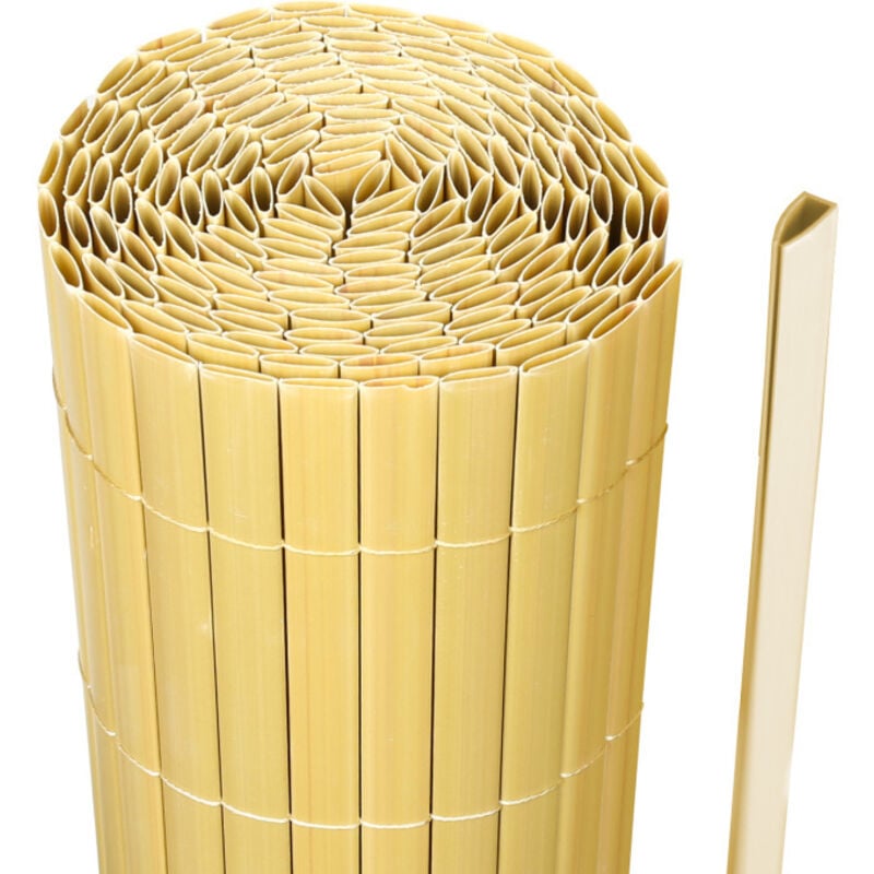 Canisse double face PVC,bambou,0.9 x 5 m,Résistant aux uv Tapis de protection visuelle - Einfeben